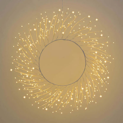 Corona natalizia in tiglio bianco 75 cm 350 MicroLED