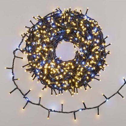 Catena luci di Natale minicluster 30 metri 1660 LED bianco caldo e freddo Lotti