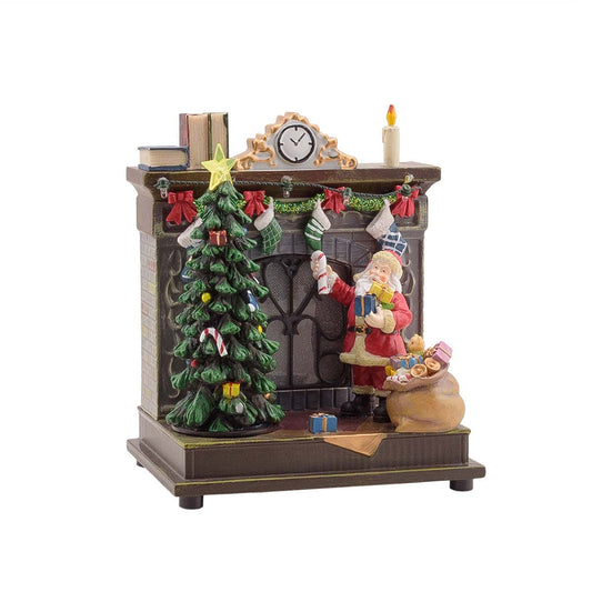 Villaggio di Natale luminoso 20 cm con LED e musica