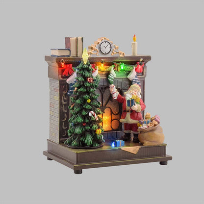 Villaggio di Natale luminoso 20 cm con LED e musica