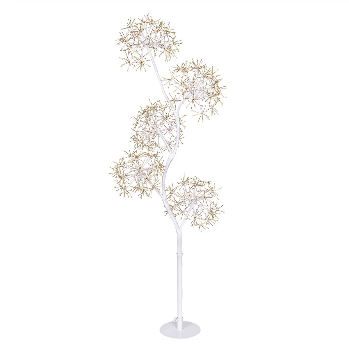 Albero natalizio luminoso bianco H 120 cm con 5 sfere