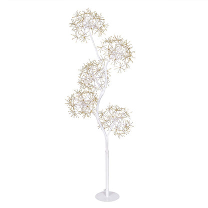 Albero natalizio luminoso bianco H 120 cm con 5 sfere