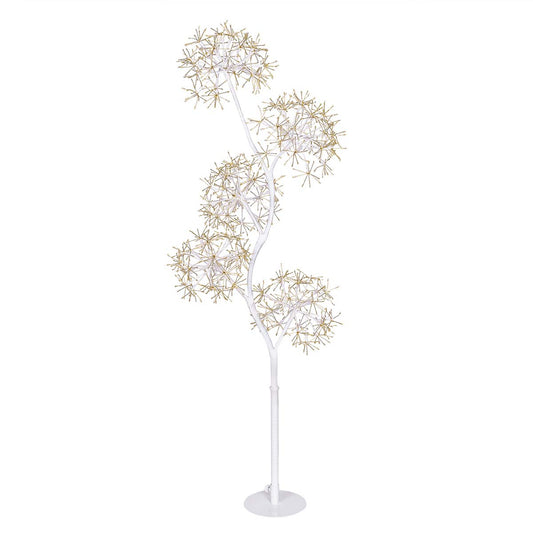 Albero natalizio luminoso bianco H 120 cm con 5 sfere