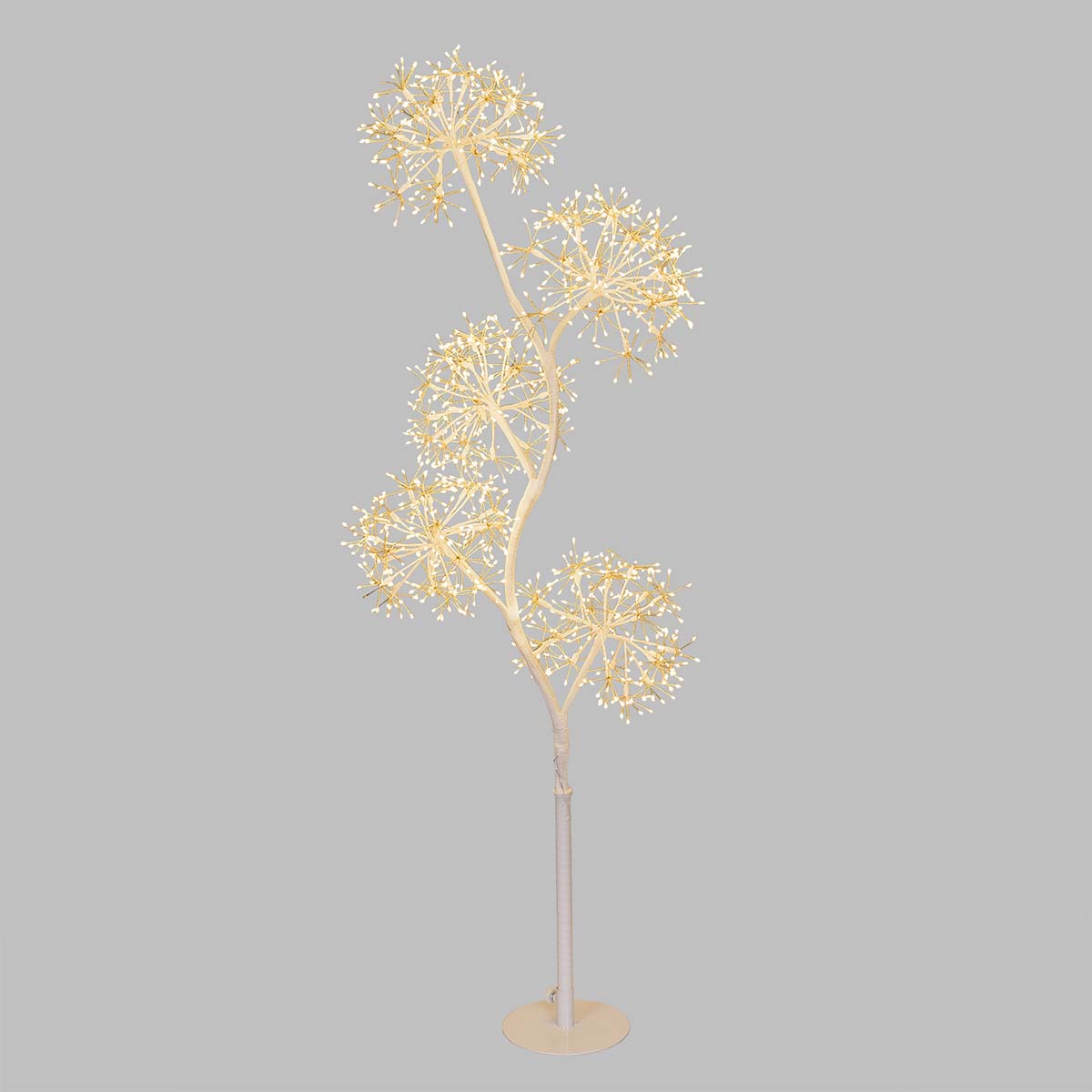 Albero natalizio luminoso bianco H 120 cm con 5 sfere