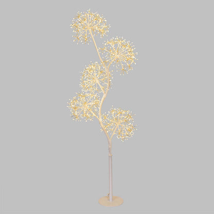 Albero natalizio luminoso bianco H 120 cm con 5 sfere