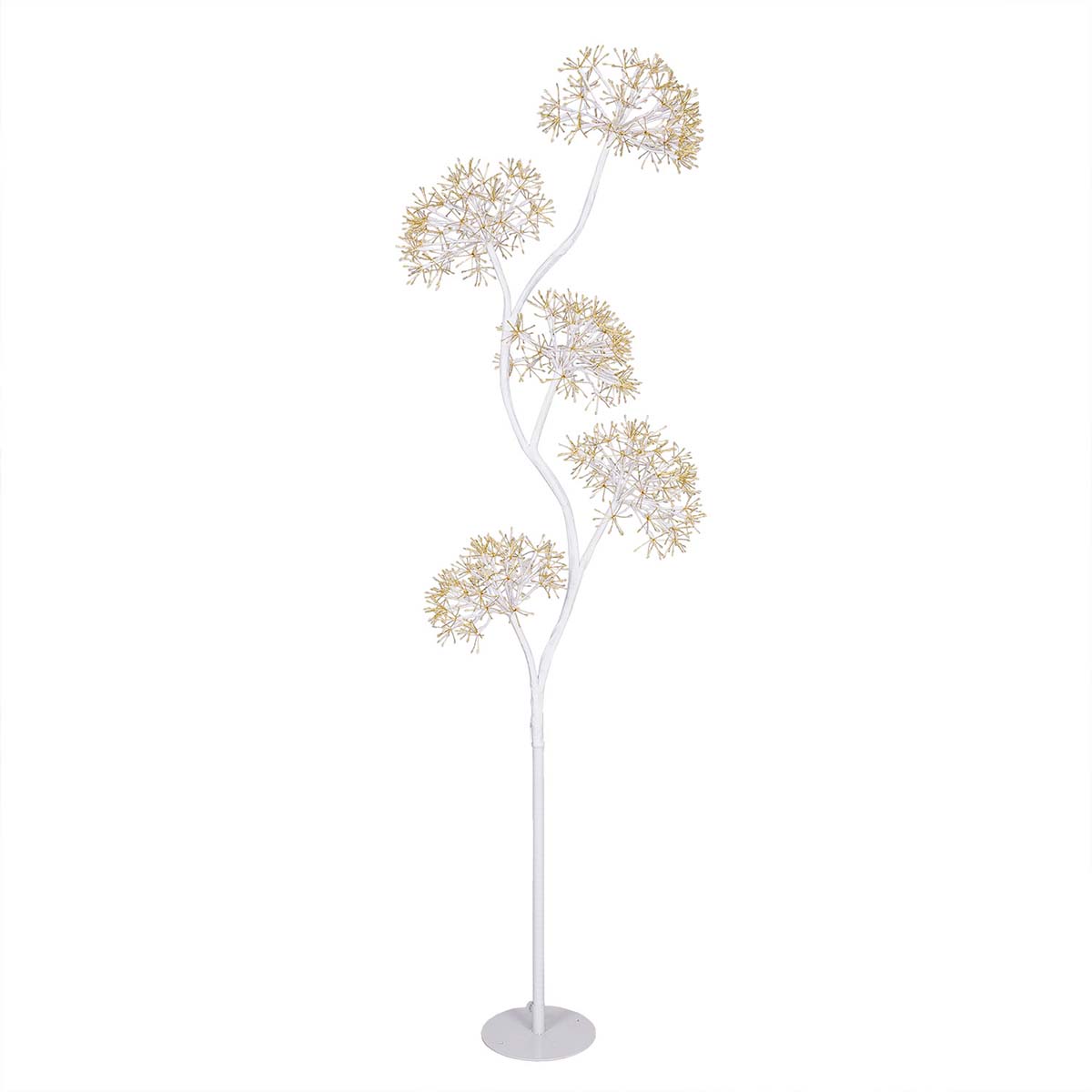 Albero natalizio luminoso bianco H 170 cm con 5 sfere
