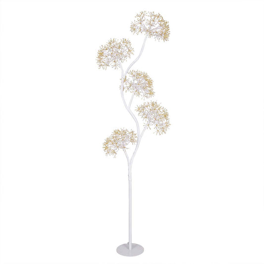 Albero natalizio luminoso bianco H 170 cm con 5 sfere
