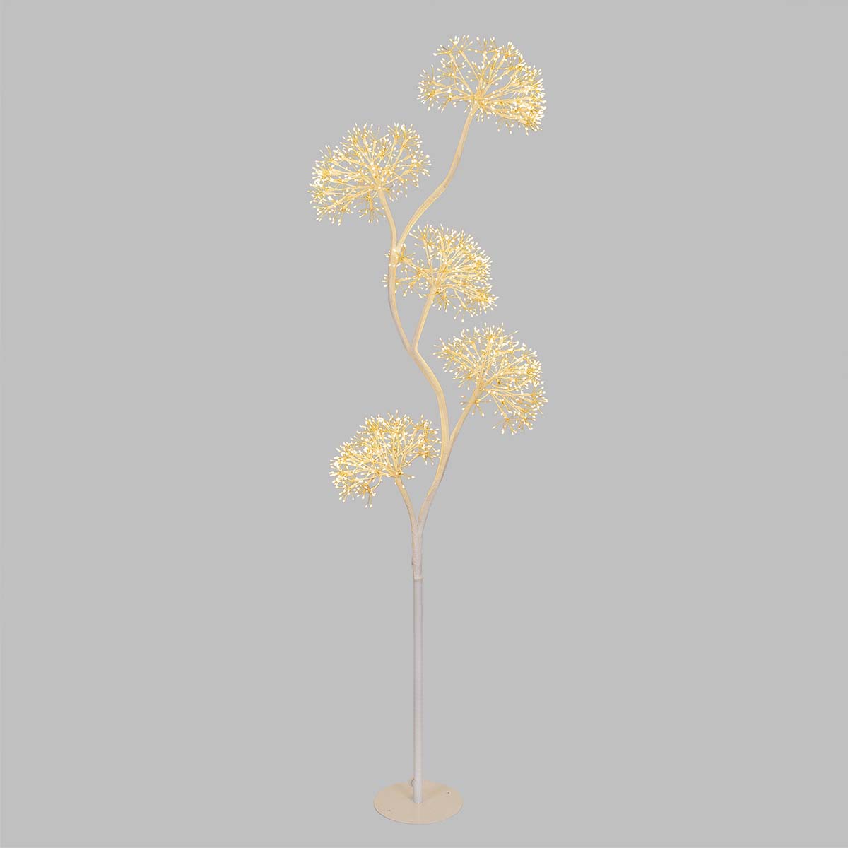 Albero natalizio luminoso bianco H 170 cm con 5 sfere