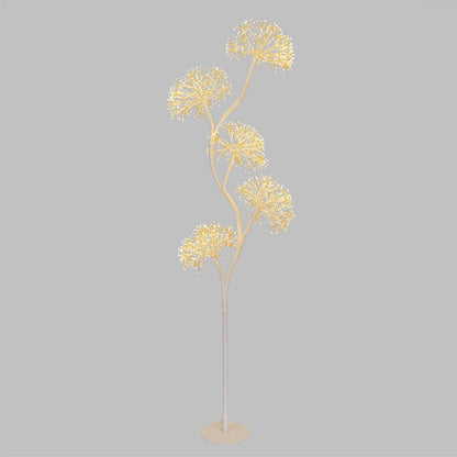 Albero natalizio luminoso bianco H 170 cm con 5 sfere