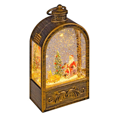 Lanterna natalizia luminosa con glitter