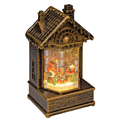 Casetta natalizia luminosa LED con glitter h 19,5 cm