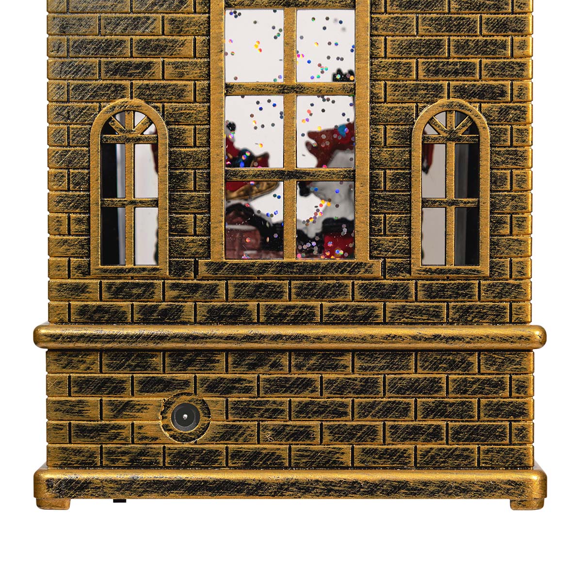 Casetta natalizia luminosa LED con glitter h 19,5 cm