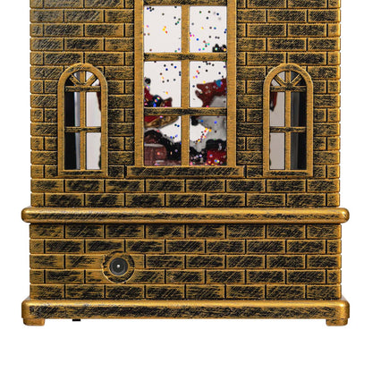 Casetta natalizia luminosa LED con glitter h 19,5 cm