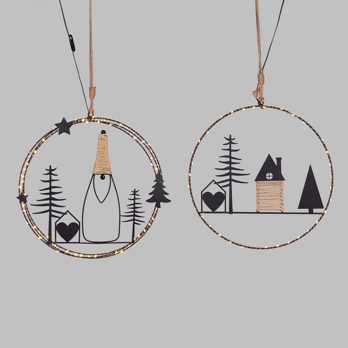 Corona natalizia luminosa 35 cm MicroLED bianco caldo