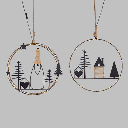 Corona natalizia luminosa 35 cm MicroLED bianco caldo