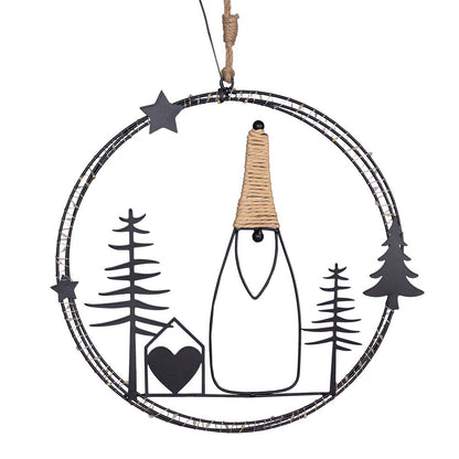 Corona natalizia luminosa 35 cm MicroLED bianco caldo