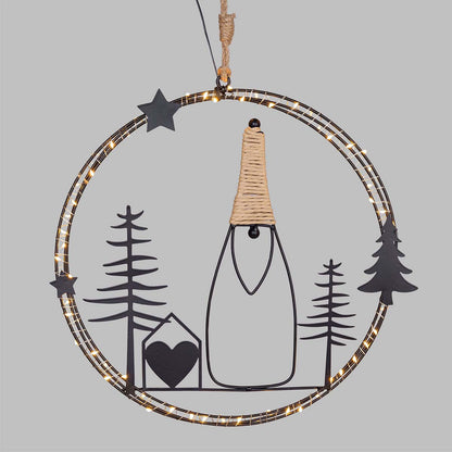 Corona natalizia luminosa 35 cm MicroLED bianco caldo