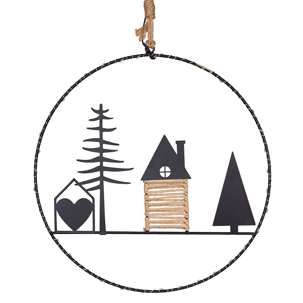 Corona natalizia luminosa 35 cm MicroLED bianco caldo