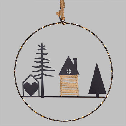 Corona natalizia luminosa 35 cm MicroLED bianco caldo