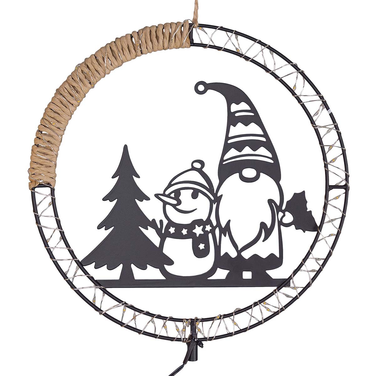 Corona natalizia luminosa 25 cm MicroLED bianco caldo