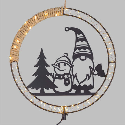 Corona natalizia luminosa 25 cm MicroLED bianco caldo