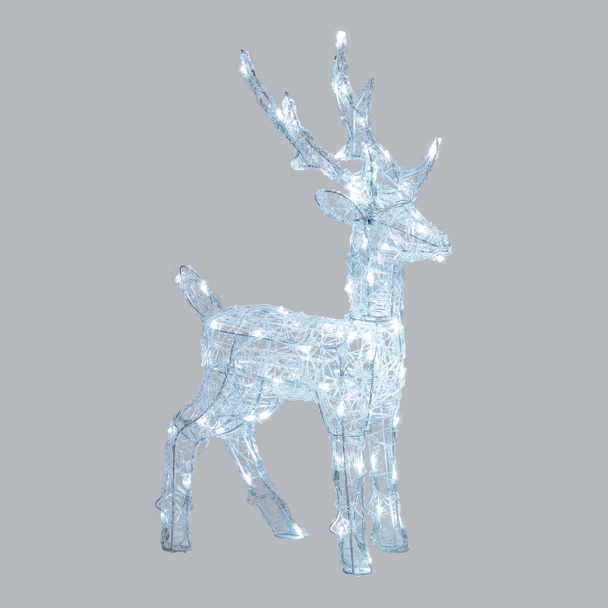 Renna natalizia luminosa 3D H 65 cm 80 LED