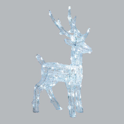 Renna natalizia luminosa 3D H 65 cm 80 LED