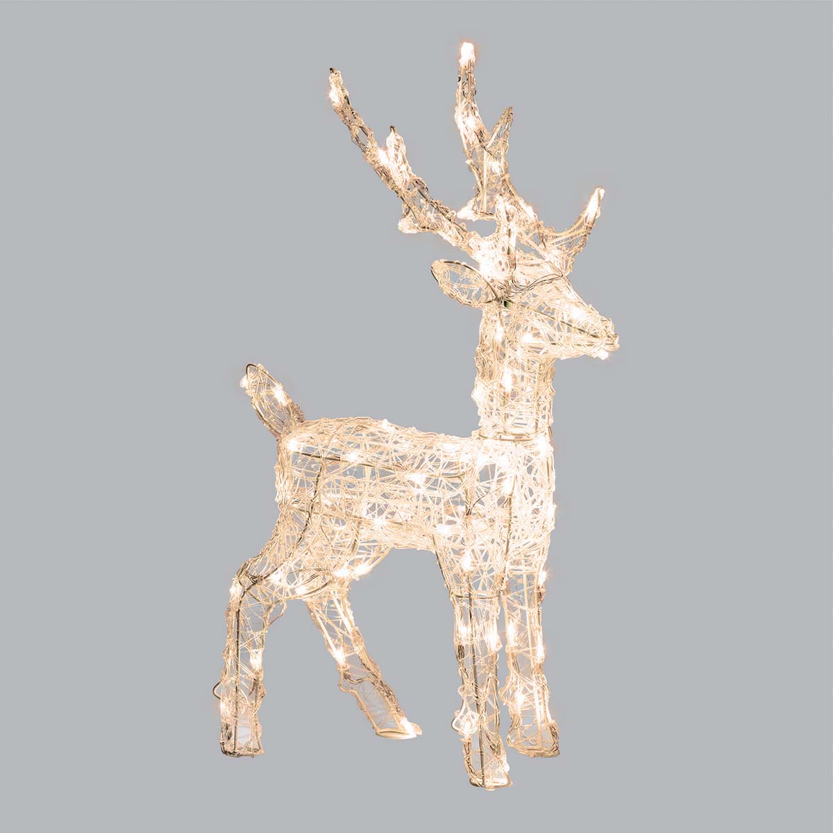 Renna natalizia luminosa 3D H 65 cm 80 LED