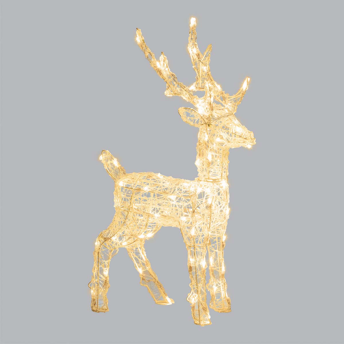 Renna natalizia luminosa 3D H 65 cm 80 LED