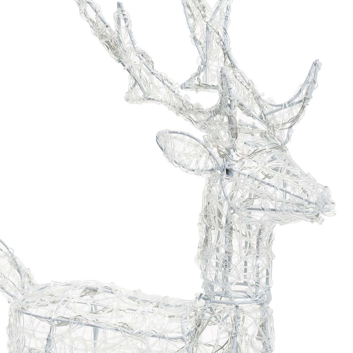 Renna natalizia luminosa 3D H 65 cm 80 LED