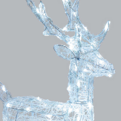 Renna natalizia luminosa 3D H 65 cm 80 LED