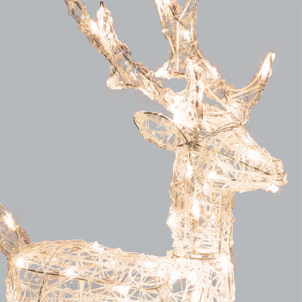 Renna natalizia luminosa 3D H 65 cm 80 LED