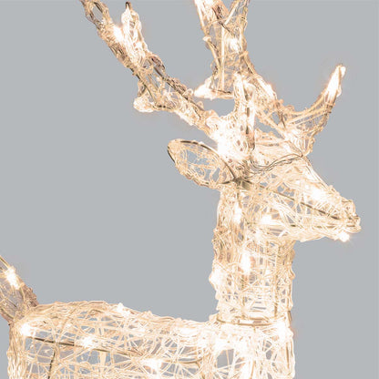 Renna natalizia luminosa 3D H 65 cm 80 LED