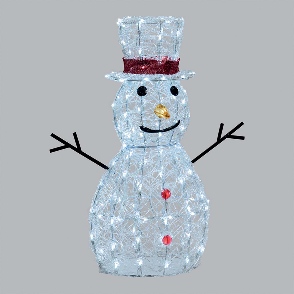 Pupazzo di neve natalizio a LED H 70 cm 3D
