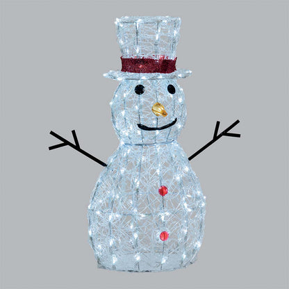 Pupazzo di neve natalizio a LED H 70 cm 3D