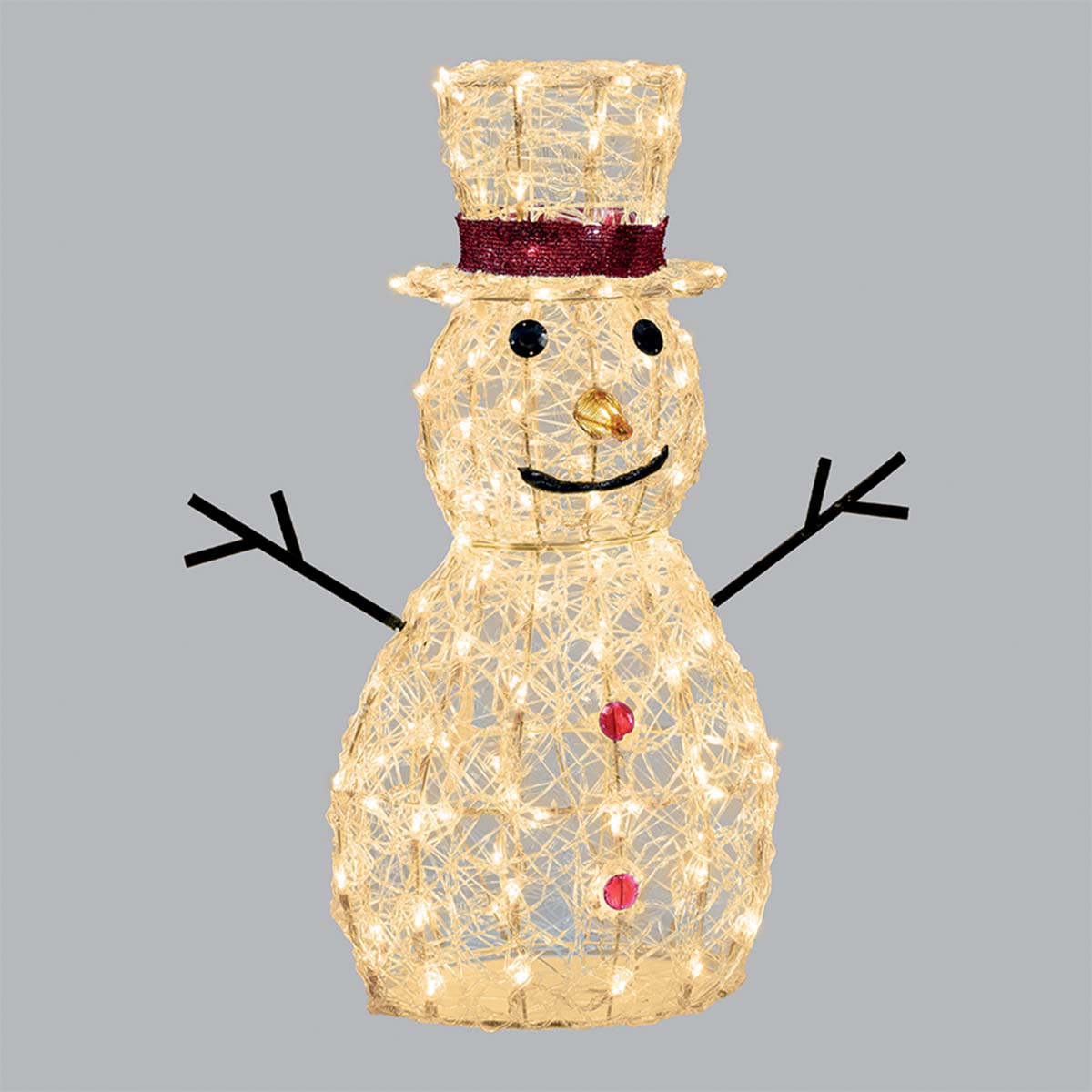 Pupazzo di neve natalizio a LED H 70 cm 3D