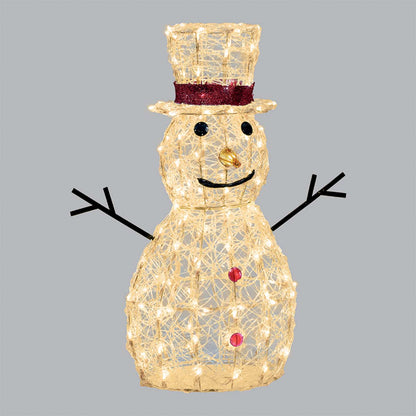 Pupazzo di neve natalizio a LED H 70 cm 3D