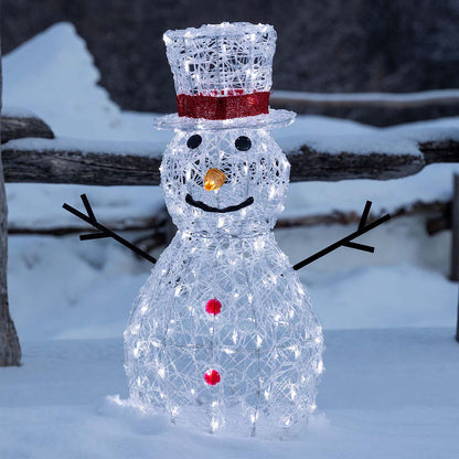 Pupazzo di neve natalizio a LED H 70 cm 3D