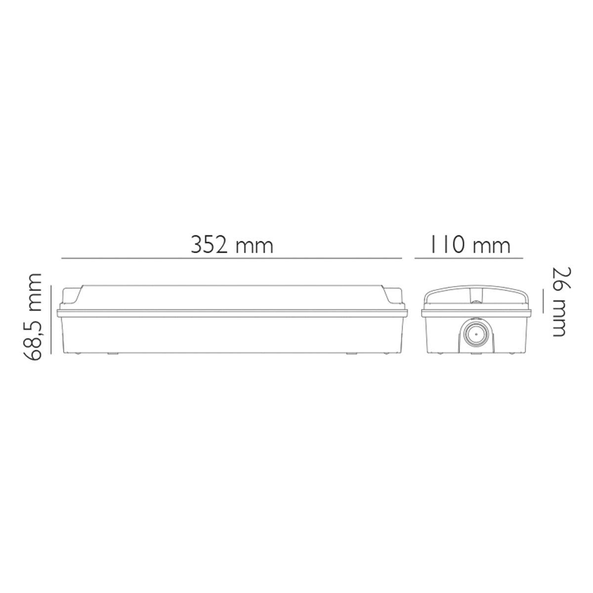 Lampada di emergenza LED da incasso 3,5W 6500K