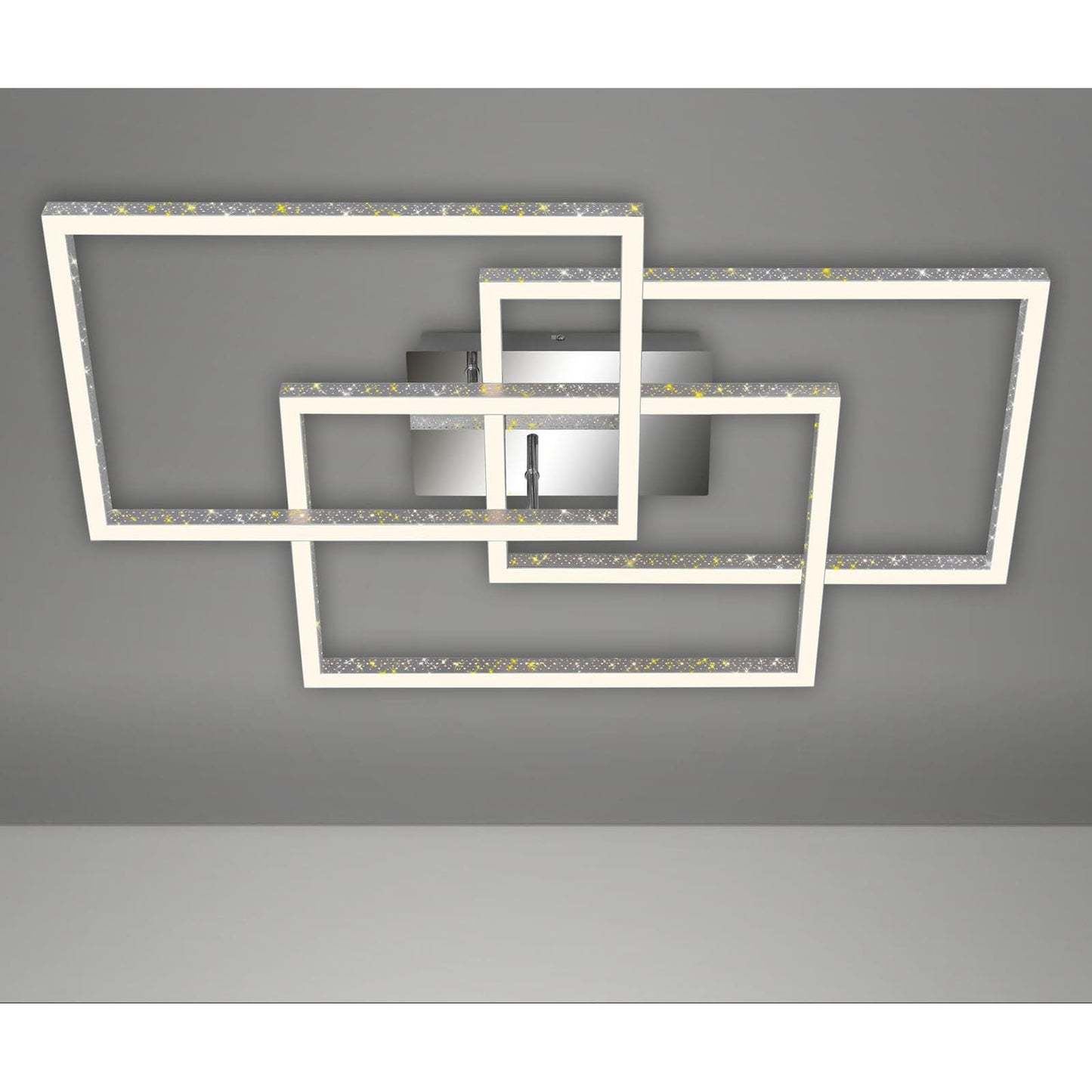 Lampada da soffitto LED Frame Briloner 57W 80x52 cm effetto glitter