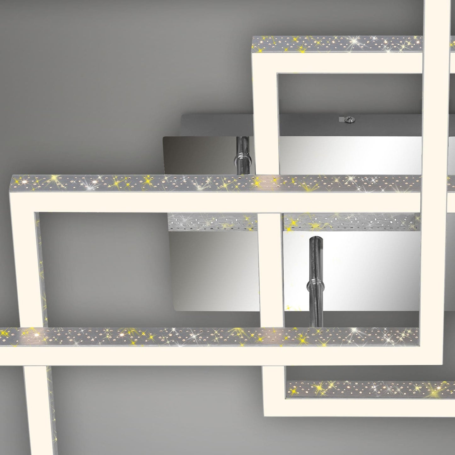Lampada da soffitto LED Frame Briloner 57W 80x52 cm effetto glitter