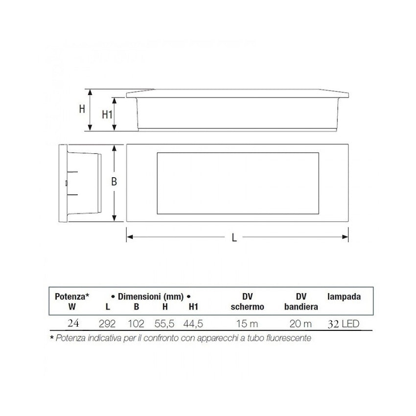 Lampada emergenza Beghelli 1499/24 led 24 W autonomia 6 ore