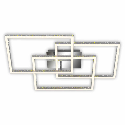 Lampada da soffitto LED Frame Briloner 57W 80x52 cm effetto glitter