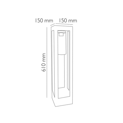 Lampioncino da giardino Ermes E27 IP44 altezza 61 cm