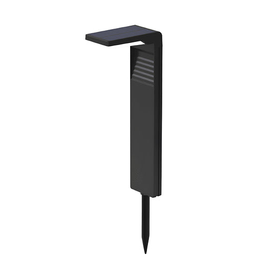 Lampioncino solare a picchetto da giardino nero 4000K sensore crepuscolare IP44