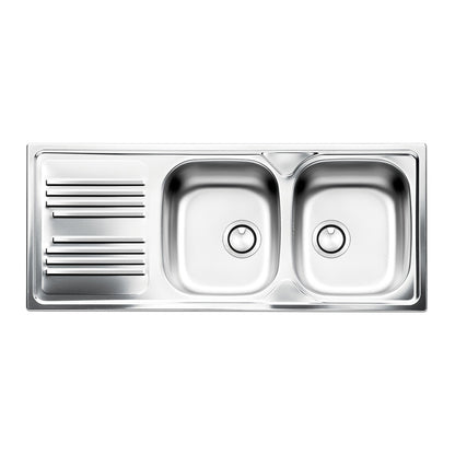 Lavello 2 vasche con gocciolatoio Apell Atmosfera 116x50 cm inox