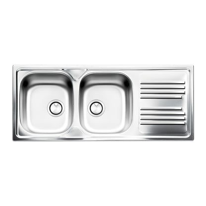 Lavello 2 vasche con gocciolatoio Apell Atmosfera 116x50 cm inox