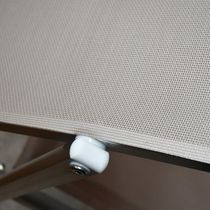 Lettino mare pieghevole in alluminio con parasole beige 189x61x38 cm