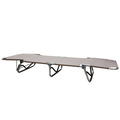 Lettino prendisole da mare pieghevole in alluminio beige 190x58x25 cm