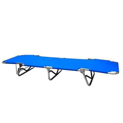 Lettino prendisole da mare pieghevole in alluminio blu 190x58x25 cm